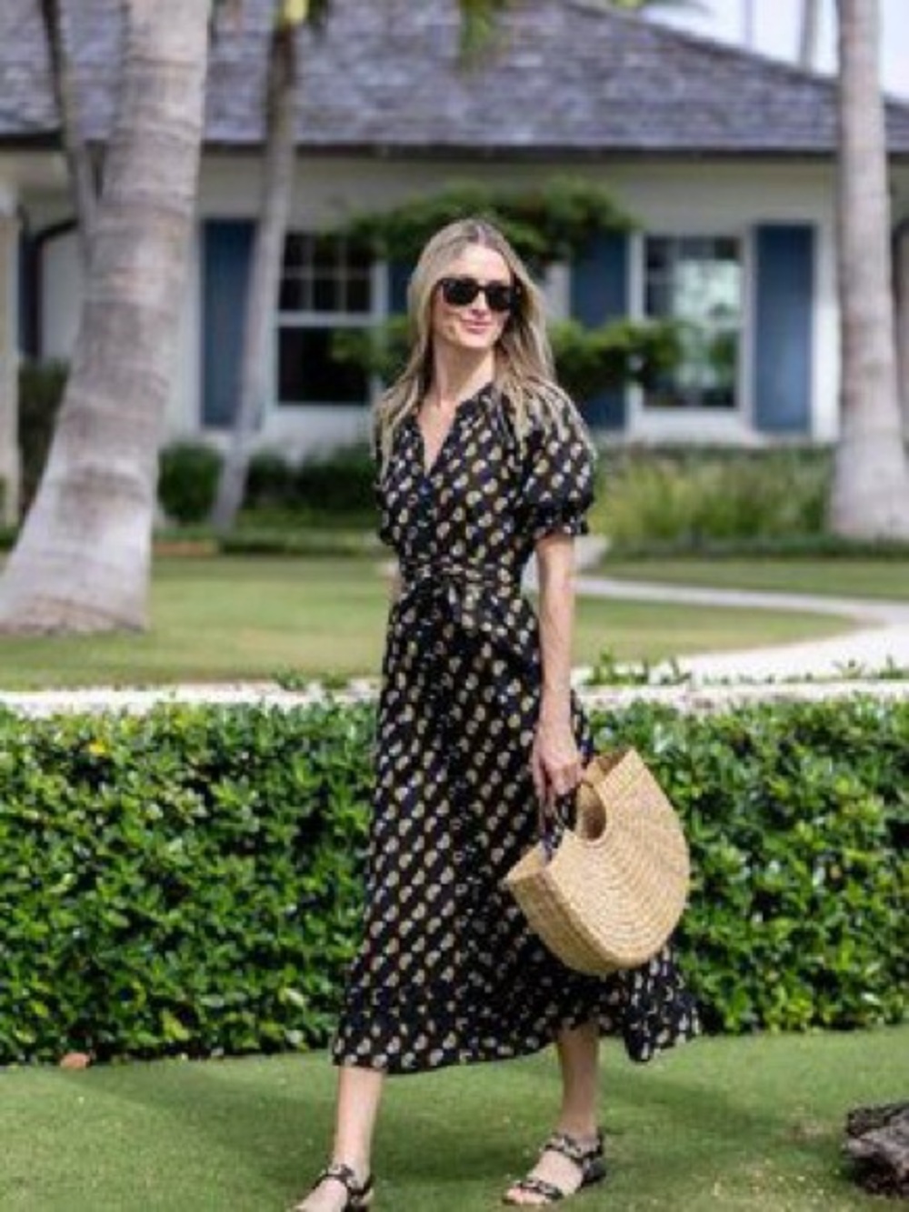 Black and Yellow Floral Wrap Dress